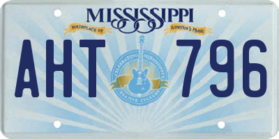 MS license plate AHT796