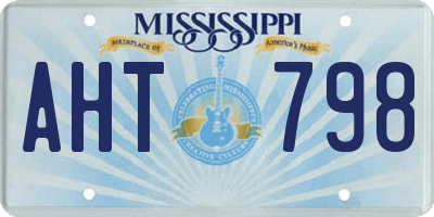 MS license plate AHT798
