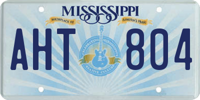 MS license plate AHT804