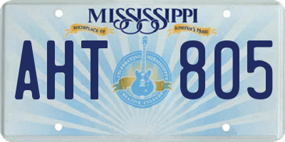 MS license plate AHT805