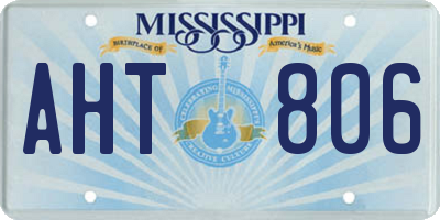 MS license plate AHT806