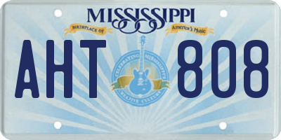 MS license plate AHT808