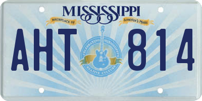 MS license plate AHT814