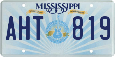 MS license plate AHT819