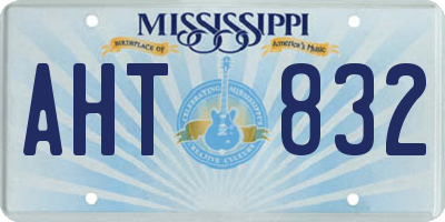 MS license plate AHT832