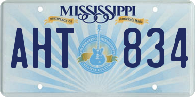MS license plate AHT834
