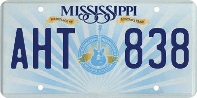 MS license plate AHT838