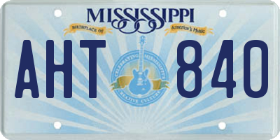 MS license plate AHT840