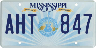 MS license plate AHT847