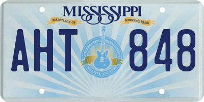 MS license plate AHT848
