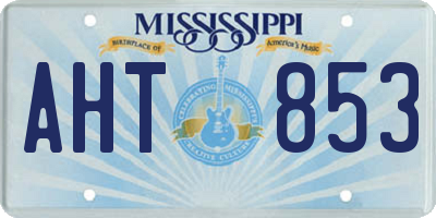 MS license plate AHT853