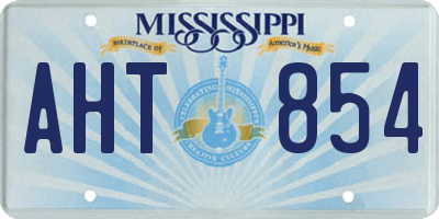 MS license plate AHT854