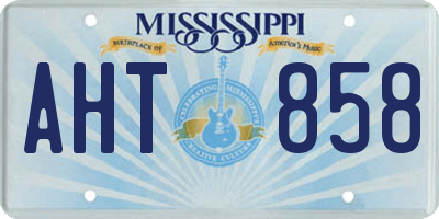 MS license plate AHT858