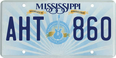 MS license plate AHT860