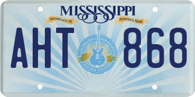 MS license plate AHT868
