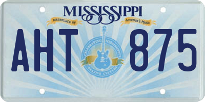 MS license plate AHT875