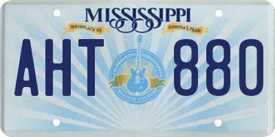 MS license plate AHT880