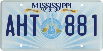 MS license plate AHT881