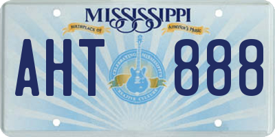 MS license plate AHT888