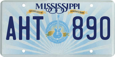 MS license plate AHT890