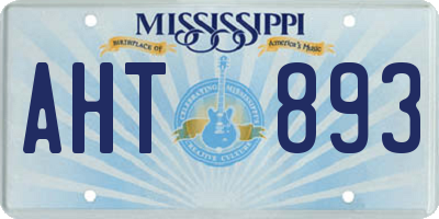 MS license plate AHT893