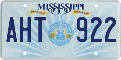 MS license plate AHT922