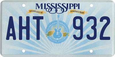 MS license plate AHT932