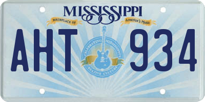 MS license plate AHT934