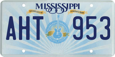 MS license plate AHT953