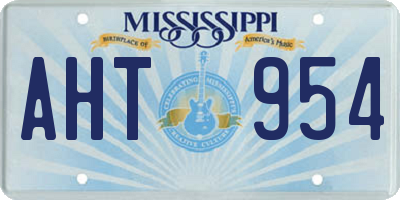 MS license plate AHT954