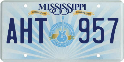 MS license plate AHT957
