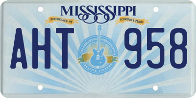 MS license plate AHT958