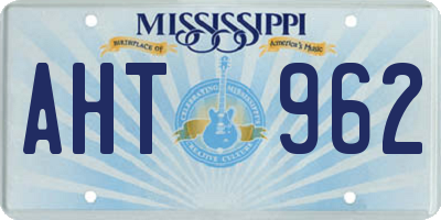MS license plate AHT962