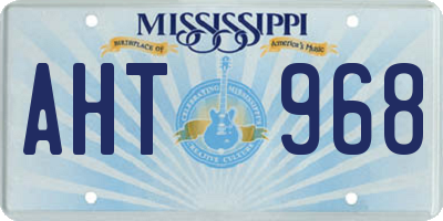 MS license plate AHT968