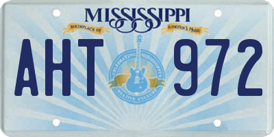 MS license plate AHT972