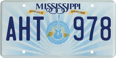 MS license plate AHT978