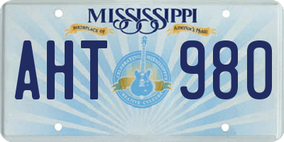 MS license plate AHT980