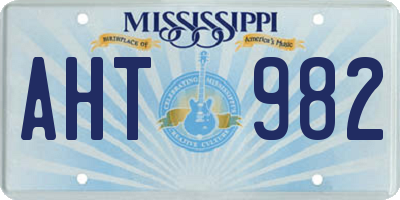 MS license plate AHT982