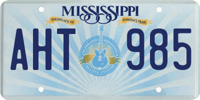 MS license plate AHT985