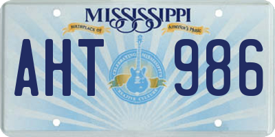 MS license plate AHT986