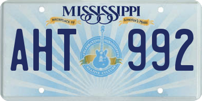 MS license plate AHT992