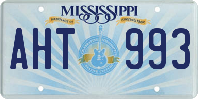 MS license plate AHT993