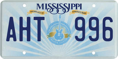 MS license plate AHT996