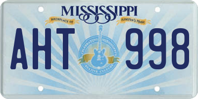 MS license plate AHT998