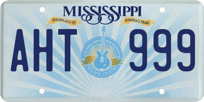 MS license plate AHT999