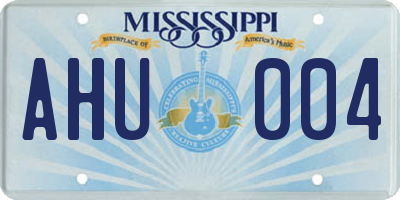 MS license plate AHU004