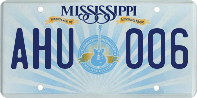 MS license plate AHU006