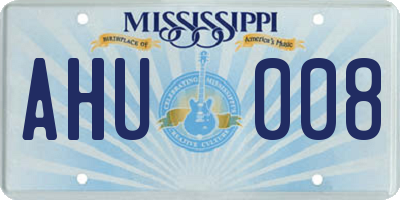 MS license plate AHU008