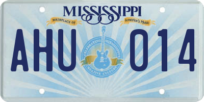 MS license plate AHU014