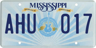 MS license plate AHU017